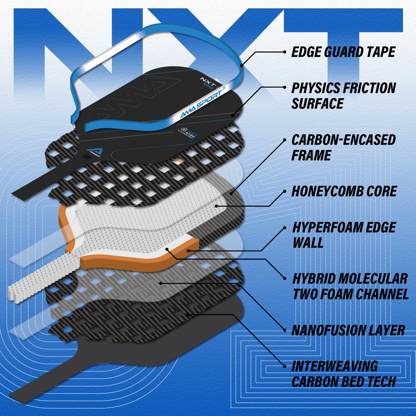 NXT01 Pro 16mm Pickleball Paddle